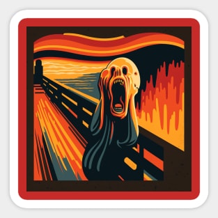 Abstract illustration of The Scream by Edvard Munch Sticker